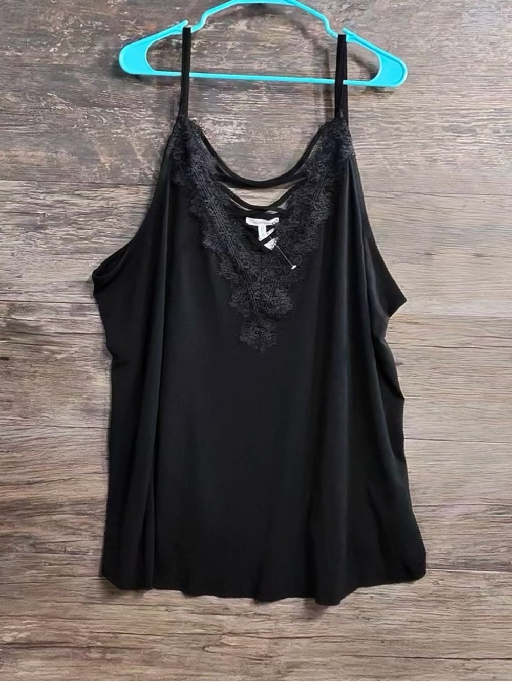 Maurices Black Lace Trim Cami Tank Top